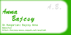 anna bajcsy business card